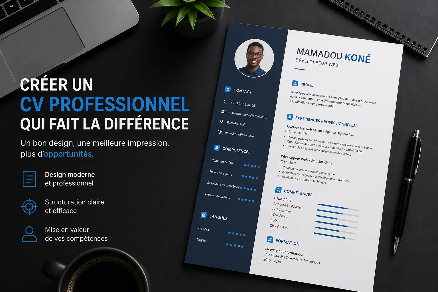 Concevoir un CV pro avec un design impactant en 2026