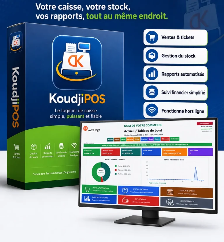 KoudjiPOS : le logiciel de caisse pratique pour mieux gérer votre commerce