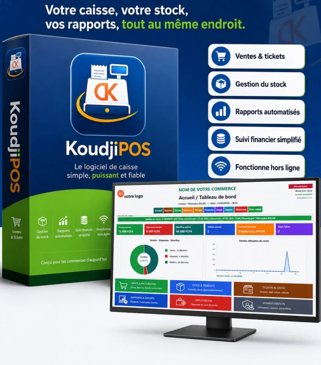 KoudjiPOS : le logiciel de caisse pratique pour mieux gérer votre commerce